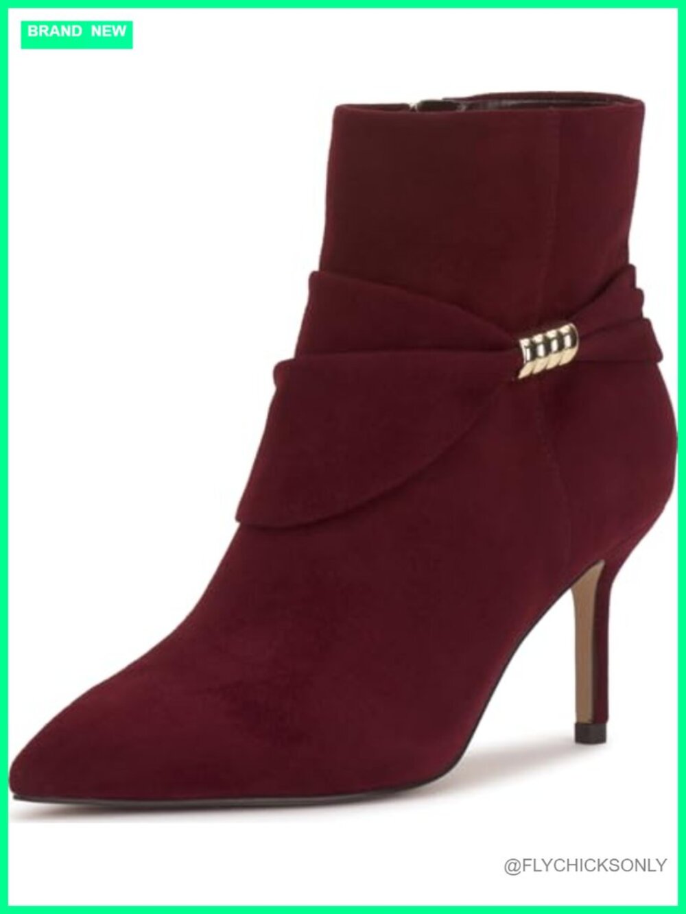 Suede Pointed Toe Stiletto Heel Ankle Bootie with Nylon Zipper